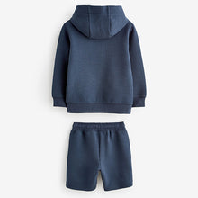 Load image into Gallery viewer, Navy Textured Utility Hoodie and Shorts Set (3-12yrs)