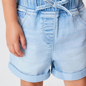 Denim Light Wash Blue Elasticated Waist Shorts (3mths-6yrs)