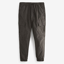 Load image into Gallery viewer, Charcoal Grey Regular Tapered Fit Stretch Utility Cargo Trousers