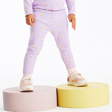 Load image into Gallery viewer, Lilac Purple Rainbow Rib Jersey Leggings (3mths-6yrs)