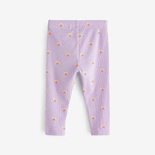 Load image into Gallery viewer, Lilac Purple Rainbow Rib Jersey Leggings (3mths-6yrs)