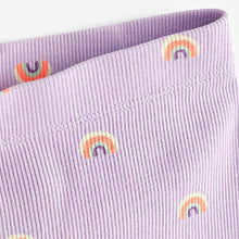 Load image into Gallery viewer, Lilac Purple Rainbow Rib Jersey Leggings (3mths-6yrs)