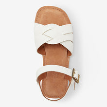 Load image into Gallery viewer, White Woven Leather Sandals (Older Girls)
