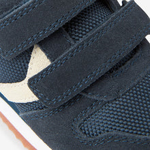 Load image into Gallery viewer, Navy Blue Double Strap Trainers (Younger Boys)