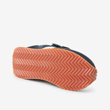 Load image into Gallery viewer, Navy Blue Double Strap Trainers (Younger Boys)