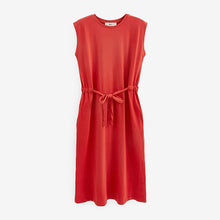 Load image into Gallery viewer, Terracotta Short Sleeve 100% Cotton Belted T-Shirt Midi Summer Dress