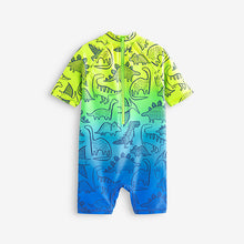 Load image into Gallery viewer, Dip Dye Dinosaur Sunsafe All-In-One Swimsuit (3mths-5yrs)