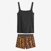 Load image into Gallery viewer, Animal Cotton Blend Ribbed Vest Short Pyjamas Set