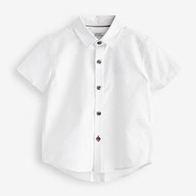 Load image into Gallery viewer, White Short Sleeve Trimmed Oxford Shirt (3mths-6yrs)