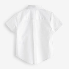 Load image into Gallery viewer, White Short Sleeve Trimmed Oxford Shirt (3mths-6yrs)