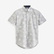 Load image into Gallery viewer, Grey Hawaiian Printed Short Sleeve Shirt