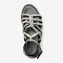 Load image into Gallery viewer, Pewder Forever Comfort® Woven Leather Gladiator Low Platform Sandals