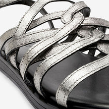 Load image into Gallery viewer, Pewder Forever Comfort® Woven Leather Gladiator Low Platform Sandals