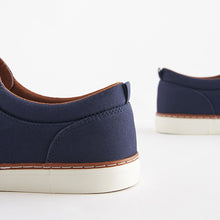 Load image into Gallery viewer, Navy Blue Canvas Derby Trainers