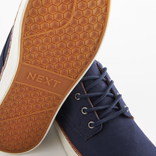 Load image into Gallery viewer, Navy Blue Canvas Derby Trainers