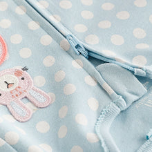 Load image into Gallery viewer, Blue Footless Zip Baby Sleepsuits 2 Pack (0mths-18nths)