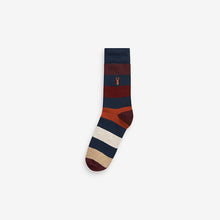 Load image into Gallery viewer, Blue/Grey Stripe Cushioned Heavyweight Socks in Blue/Grey