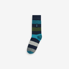 Load image into Gallery viewer, Blue/Grey Stripe Cushioned Heavyweight Socks in Blue/Grey
