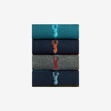 Load image into Gallery viewer, Blue/Grey Stripe Cushioned Heavyweight Socks in Blue/Grey
