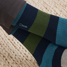 Load image into Gallery viewer, Blue/Grey Stripe Cushioned Heavyweight Socks in Blue/Grey