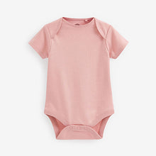 Load image into Gallery viewer, Pink Baby 5 Pack Essential Short Sleeve Bodysuits (0mth-18mths)