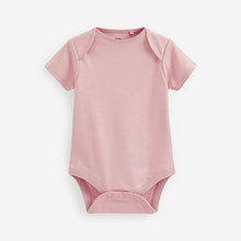 Load image into Gallery viewer, Pink Baby 5 Pack Essential Short Sleeve Bodysuits (0mth-18mths)