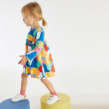 Load image into Gallery viewer, Multicolored Long Sleeve Jersey Dress (3mths-6yrs)
