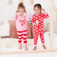 Load image into Gallery viewer, Red/Pink Love Heart Pyjamas 2 Pack (9mths-8yrs)