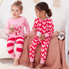 Load image into Gallery viewer, Red/Pink Love Heart Pyjamas 2 Pack (9mths-8yrs)