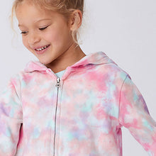 Load image into Gallery viewer, Purple/Orange Tie Dye Zip Through Hoodie (3-12yrs)