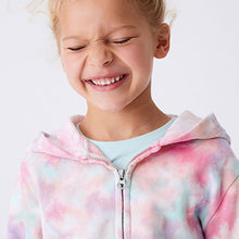 Load image into Gallery viewer, Purple/Orange Tie Dye Zip Through Hoodie (3-12yrs)