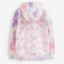 Load image into Gallery viewer, Purple/Orange Tie Dye Zip Through Hoodie (3-12yrs)