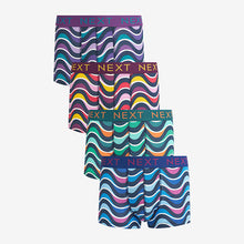 Load image into Gallery viewer, Navy Wave Print 4 Pack Hipsters