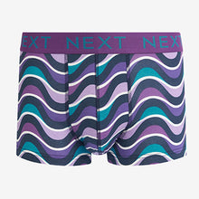 Load image into Gallery viewer, Navy Wave Print 4 Pack Hipsters