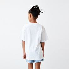 Load image into Gallery viewer, White Bunny Rock It Oversized Graphic T-Shirt (3-12yrs)