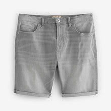 Load image into Gallery viewer, Light Grey Stretch Denim Shorts