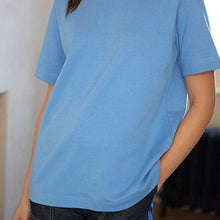 Load image into Gallery viewer, Blue Heavyweight Short Sleeve Crew Neck T-Shirt