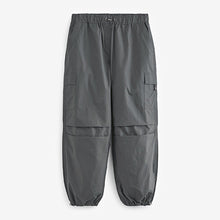 Load image into Gallery viewer, Charcoal Grey Parachute Cotton Cargo Trousers