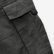 Load image into Gallery viewer, Grey Long Length Belted Cargo Shorts