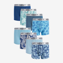 Load image into Gallery viewer, Blue Floral 8 Pack A-Front Boxers