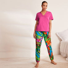 Load image into Gallery viewer, Purple Floral Orchid Cotton Pyjamas