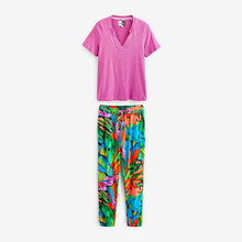 Load image into Gallery viewer, Purple Floral Orchid Cotton Pyjamas