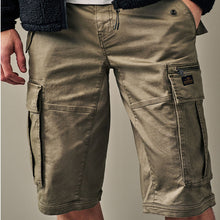 Load image into Gallery viewer, Dark Stone 3 Quarter Cargo Shorts