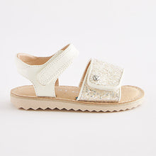 Load image into Gallery viewer, White Glitter Sandals (Younger Girls)