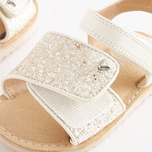 Load image into Gallery viewer, White Glitter Sandals (Younger Girls)