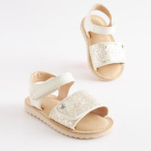 Load image into Gallery viewer, White Glitter Sandals (Younger Girls)