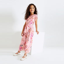 Load image into Gallery viewer, Pink Floral Print Jumpsuit (3-12yrs)