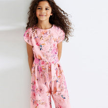 Load image into Gallery viewer, Pink Floral Print Jumpsuit (3-12yrs)