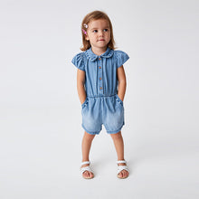 Load image into Gallery viewer, Denim Collar Playsuit (3mths-6yrs)
