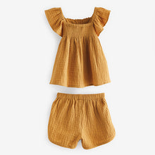 Load image into Gallery viewer, Ochre Yellow Crochet Trim Co-ord Set
